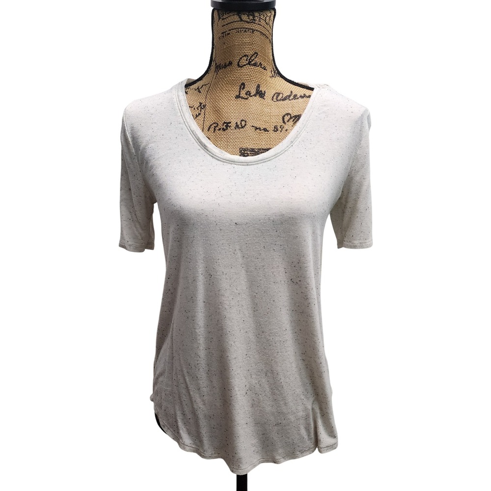 24/7 Made for Everyday Speckled Knit Top, Women's Size M, Short Sleeve